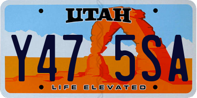 UT license plate Y475SA