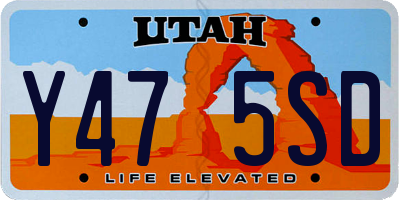 UT license plate Y475SD