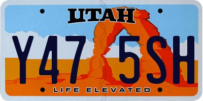 UT license plate Y475SH