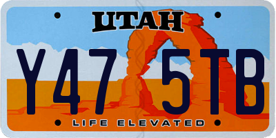 UT license plate Y475TB