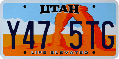 UT license plate Y475TG