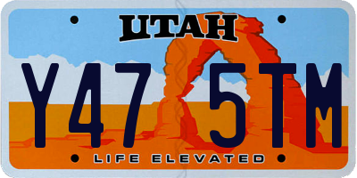 UT license plate Y475TM