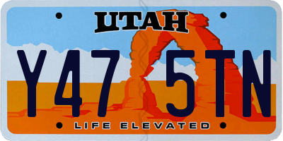 UT license plate Y475TN