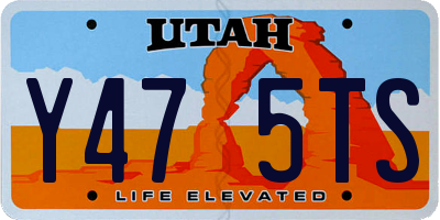 UT license plate Y475TS