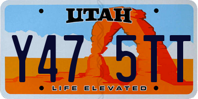UT license plate Y475TT