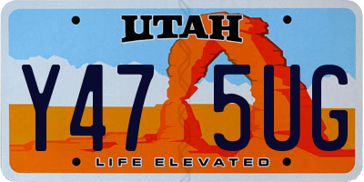 UT license plate Y475UG
