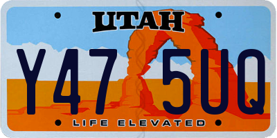 UT license plate Y475UQ
