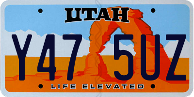 UT license plate Y475UZ