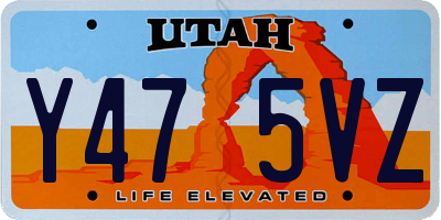 UT license plate Y475VZ