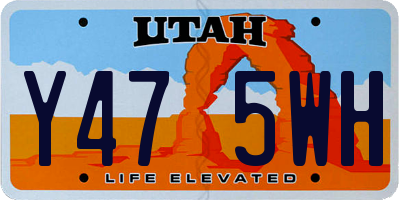 UT license plate Y475WH