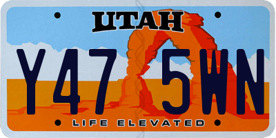 UT license plate Y475WN