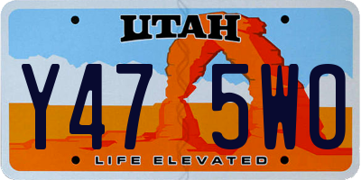 UT license plate Y475WO