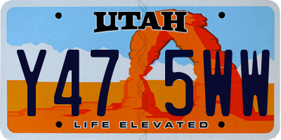 UT license plate Y475WW