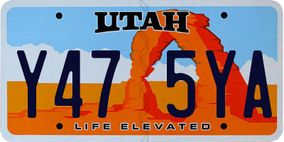 UT license plate Y475YA