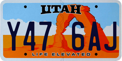 UT license plate Y476AJ