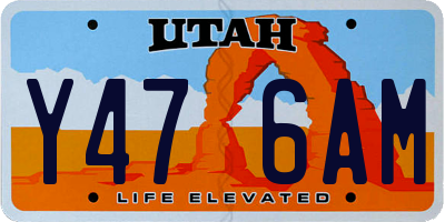 UT license plate Y476AM