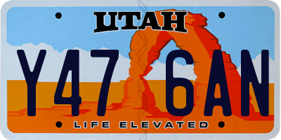 UT license plate Y476AN