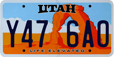 UT license plate Y476AO