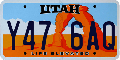 UT license plate Y476AQ
