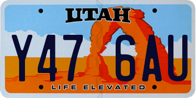 UT license plate Y476AU