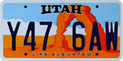 UT license plate Y476AW