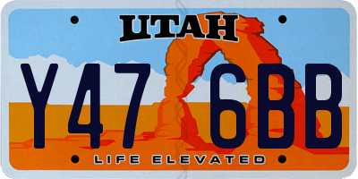 UT license plate Y476BB