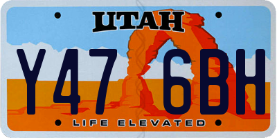 UT license plate Y476BH
