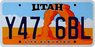 UT license plate Y476BL