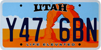 UT license plate Y476BN