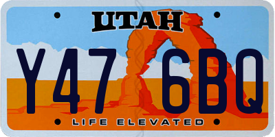 UT license plate Y476BQ