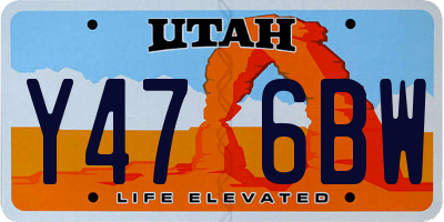 UT license plate Y476BW