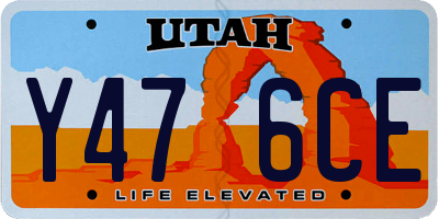 UT license plate Y476CE