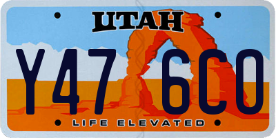 UT license plate Y476CO