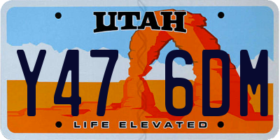 UT license plate Y476DM