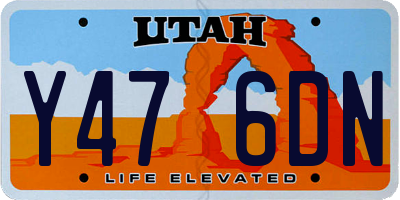 UT license plate Y476DN