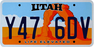 UT license plate Y476DV