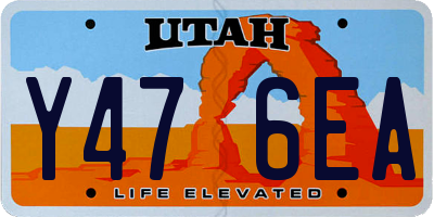 UT license plate Y476EA