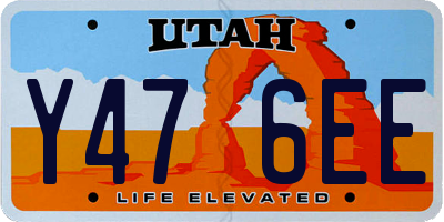 UT license plate Y476EE