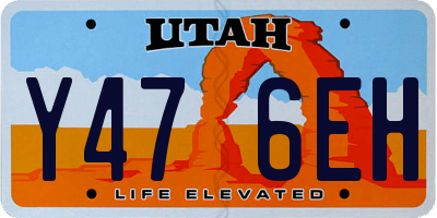 UT license plate Y476EH