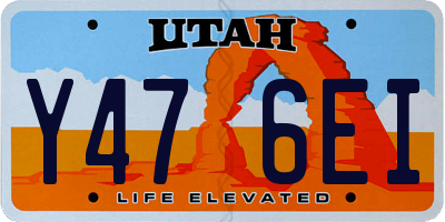 UT license plate Y476EI