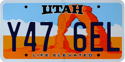 UT license plate Y476EL