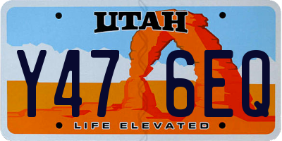 UT license plate Y476EQ