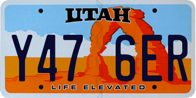 UT license plate Y476ER
