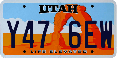 UT license plate Y476EW