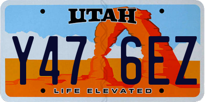 UT license plate Y476EZ