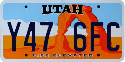 UT license plate Y476FC