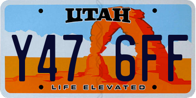 UT license plate Y476FF