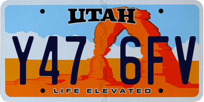 UT license plate Y476FV