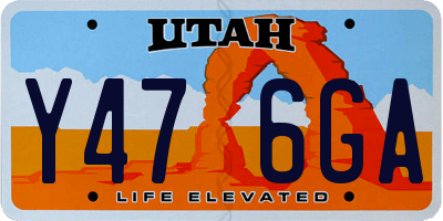 UT license plate Y476GA