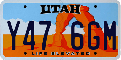 UT license plate Y476GM